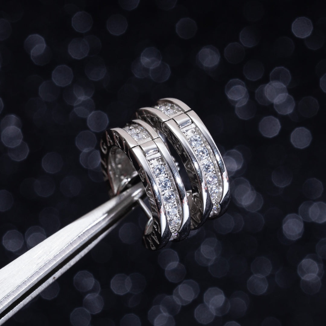 [Lucky Star]ZERO 1 MINI SILVER DIAMOND EARRINGS