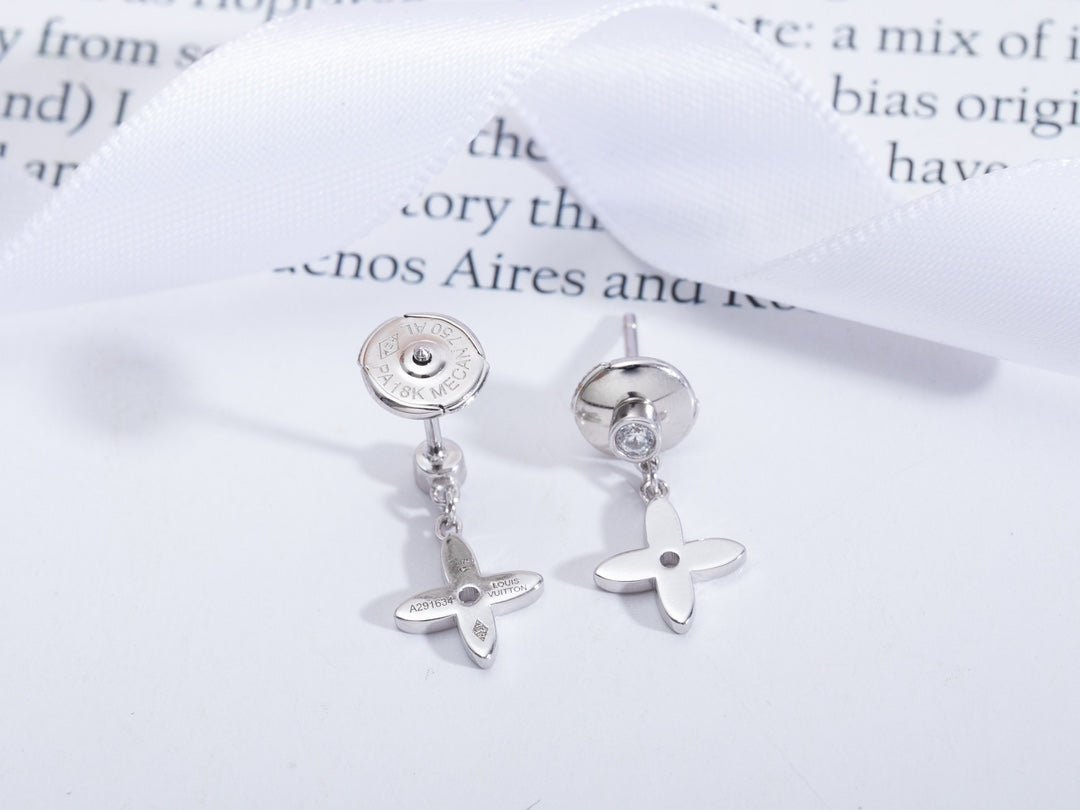 [Lucky Star]VIDYLLE SILVER DIAMOND MINI DROP EARRINGS