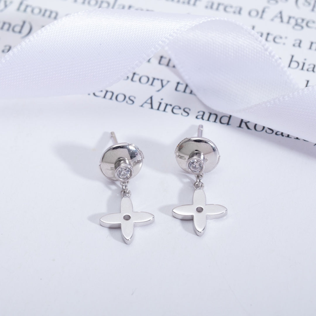[Lucky Star]VIDYLLE SILVER DIAMOND MINI DROP EARRINGS