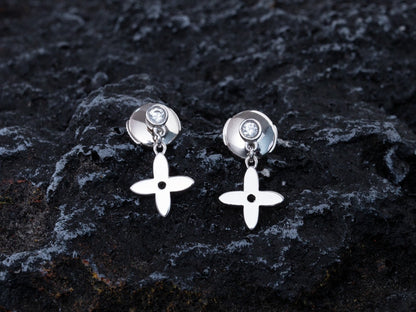 [Lucky Star]VIDYLLE SILVER DIAMOND MINI DROP EARRINGS