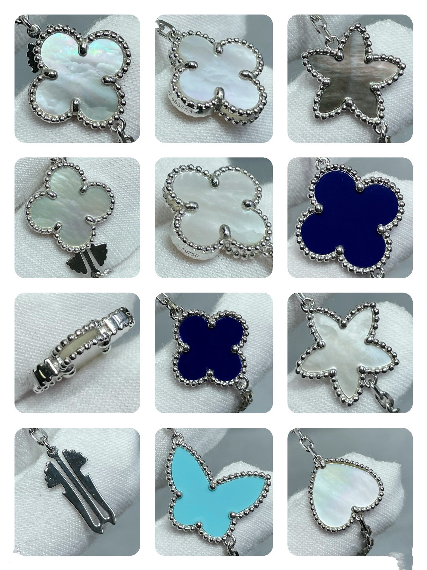 [Lucky Star]LUCKY CLOVER SILVER 11 MOTIF NECKLACE