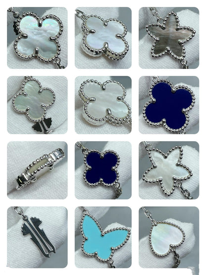 [Lucky Star]LUCKY CLOVER SILVER 11 MOTIF NECKLACE