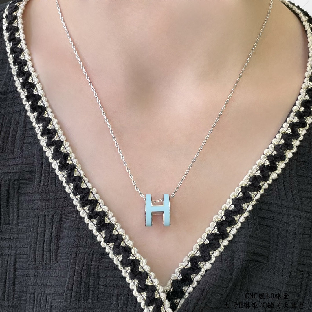 [Lucky Star]POP H SKY BLUE NECKLACE