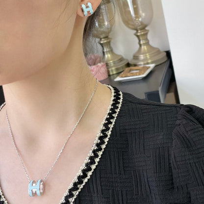 [Lucky Star]POP H SKY BLUE NECKLACE