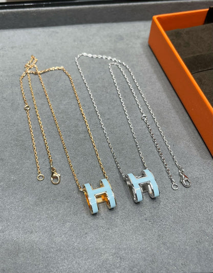 [Lucky Star]POP H SKY BLUE NECKLACE
