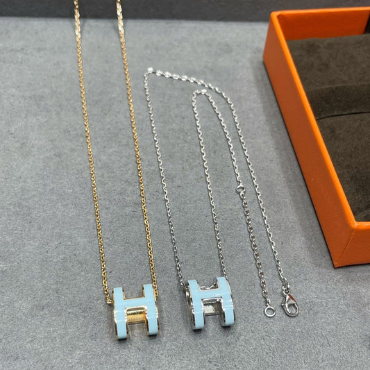 [Lucky Star]POP H SKY BLUE NECKLACE