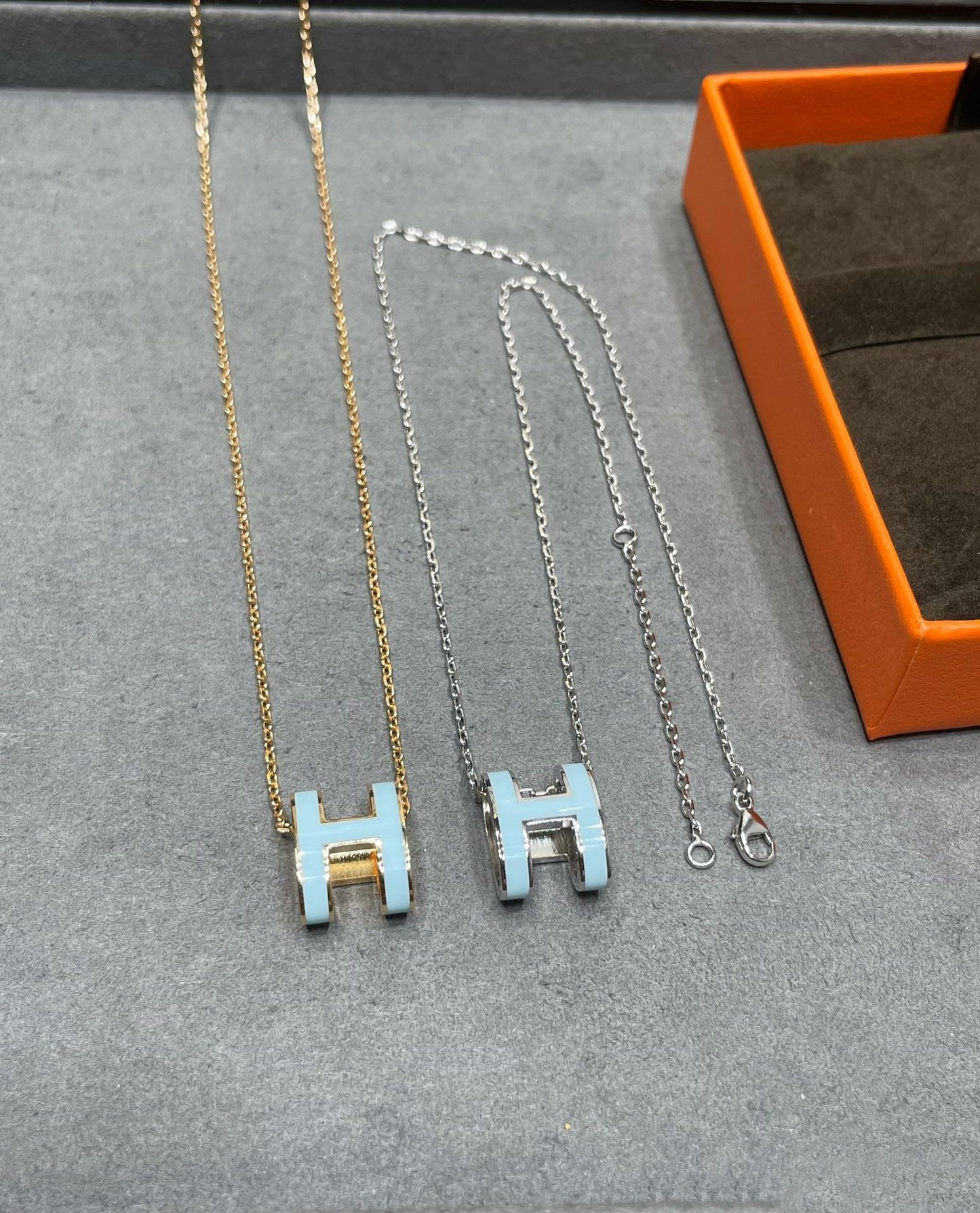 [Lucky Star]POP H SKY BLUE NECKLACE