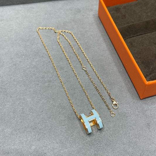 [Lucky Star]POP H SKY BLUE NECKLACE