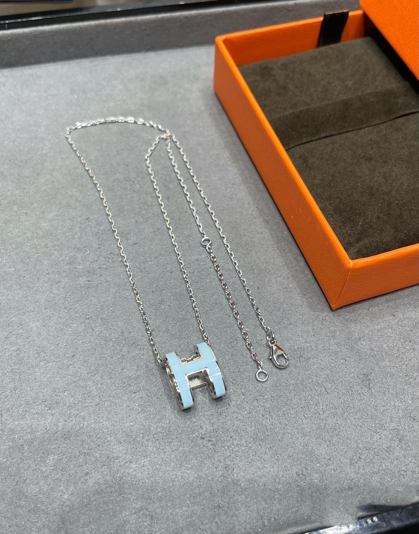 [Lucky Star]POP H SKY BLUE NECKLACE