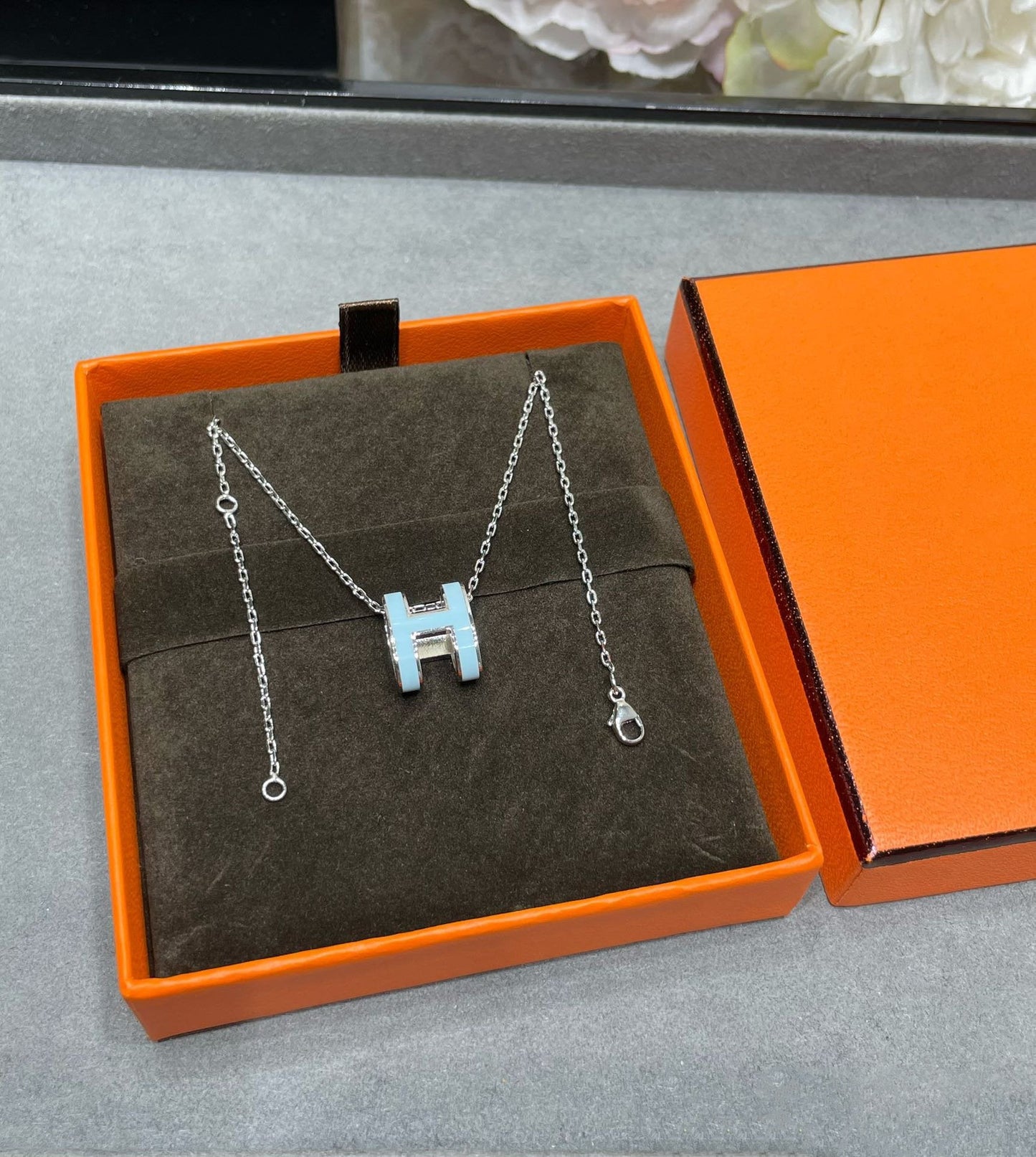 [Lucky Star]POP H SKY BLUE NECKLACE