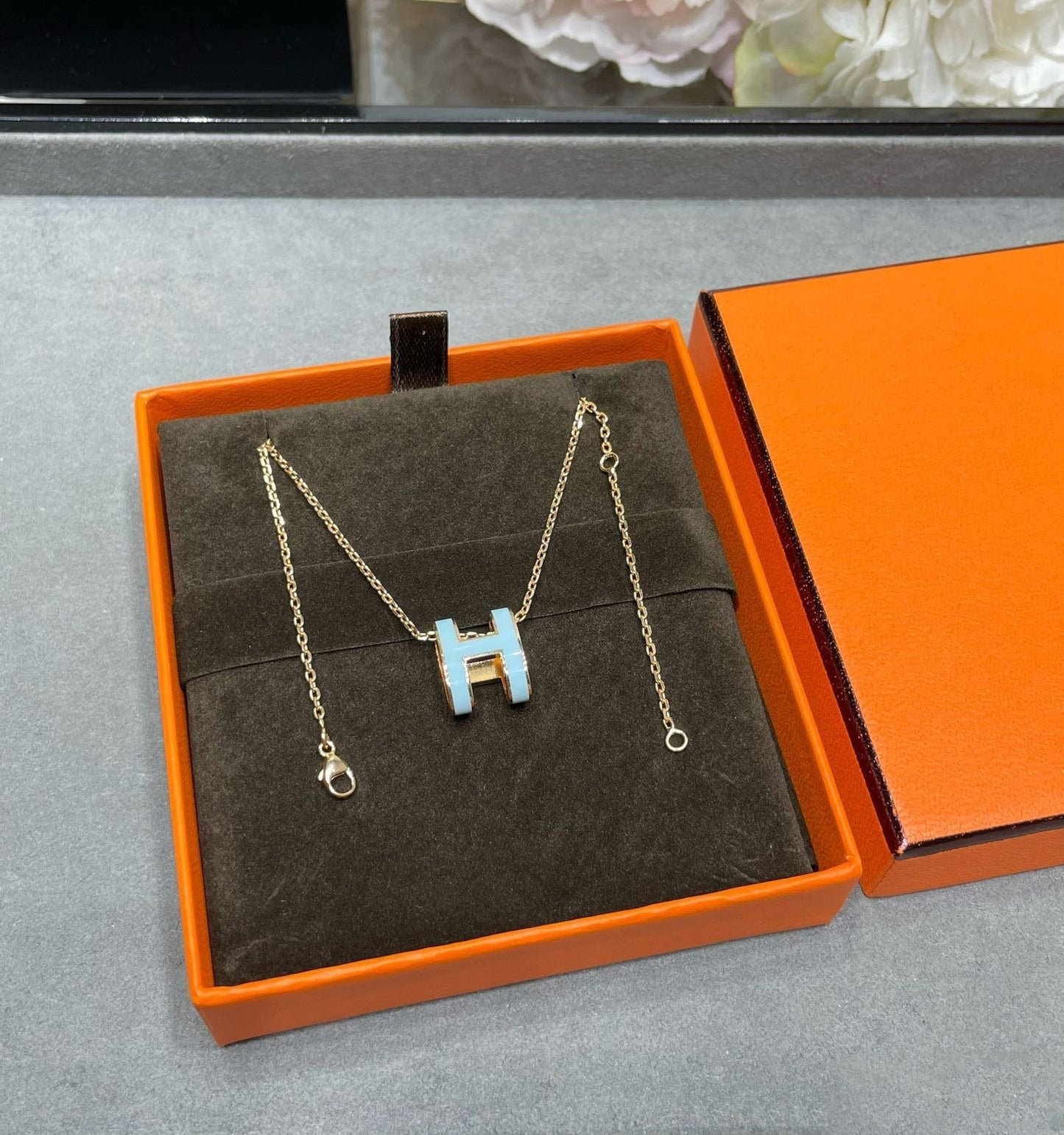 [Lucky Star]POP H SKY BLUE NECKLACE