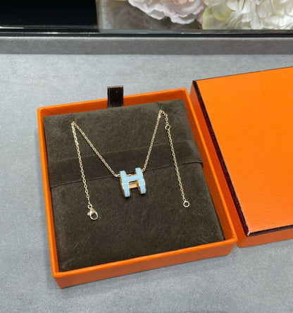 [Lucky Star]POP H SKY BLUE NECKLACE