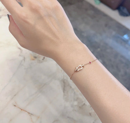 [Lucky Star]FORCE 10 DIAMOND CHAIN LINK PINK GOLD BRACELET
