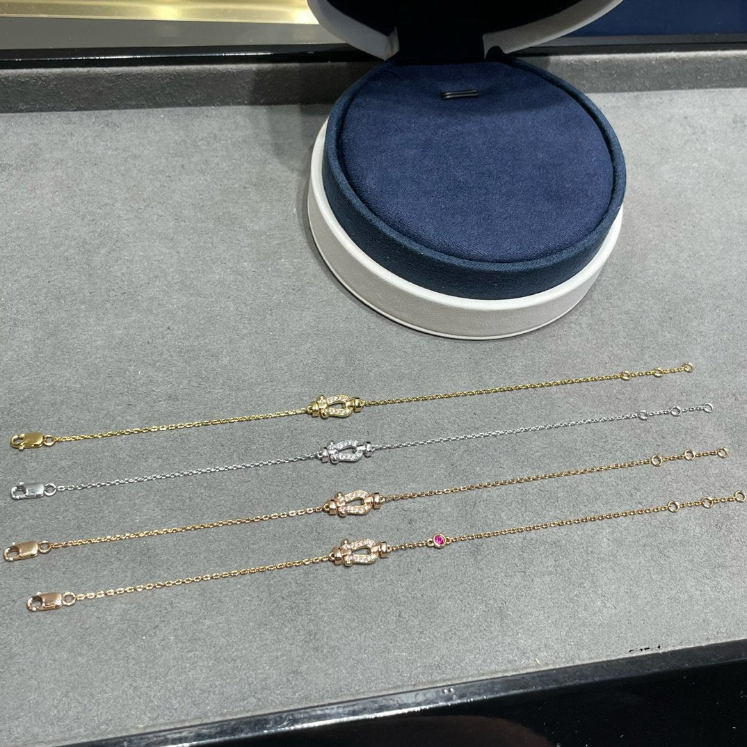 [Lucky Star]FORCE 10 DIAMOND CHAIN LINK PINK GOLD BRACELET