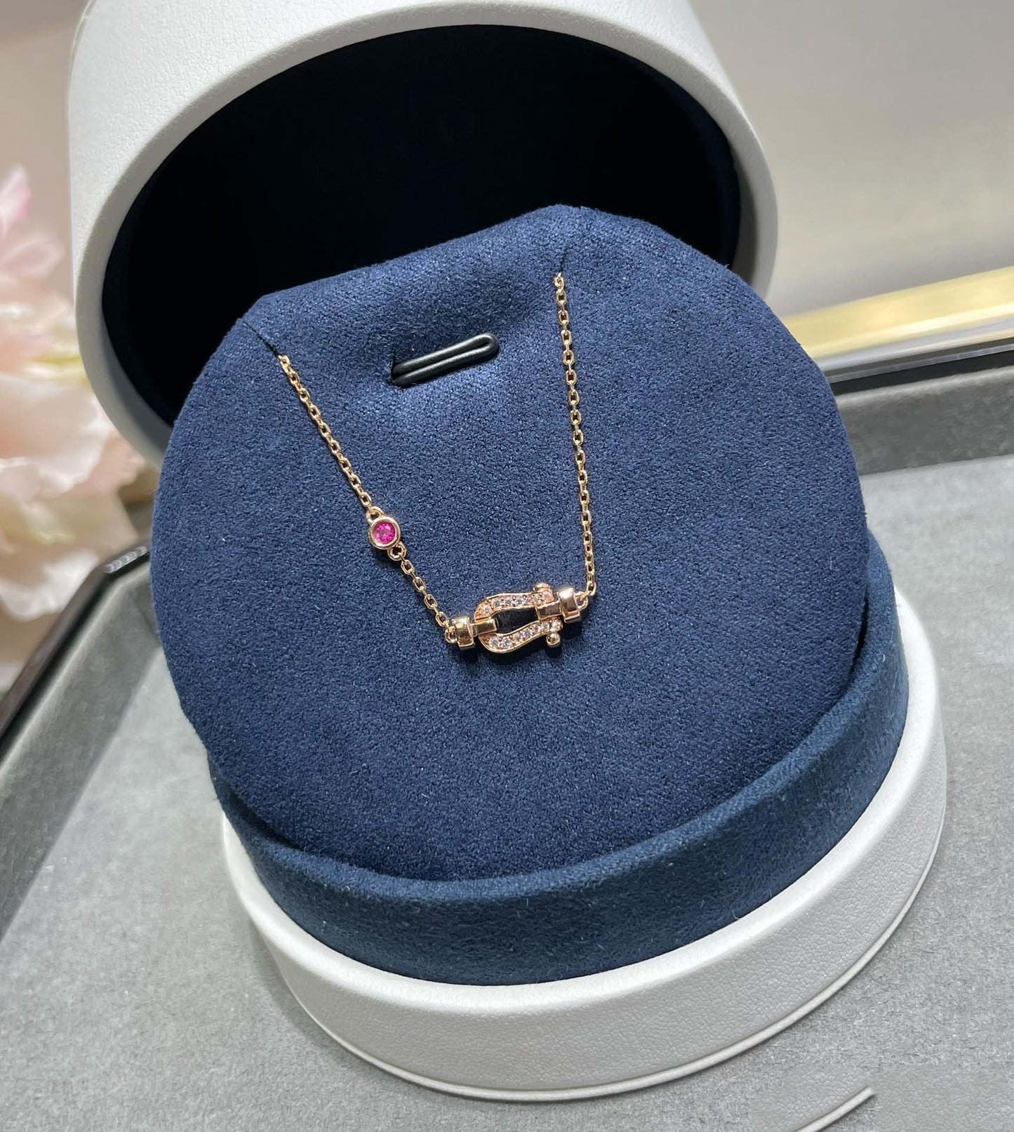 [Lucky Star]FORCE 10 DIAMOND CHAIN LINK PINK GOLD BRACELET