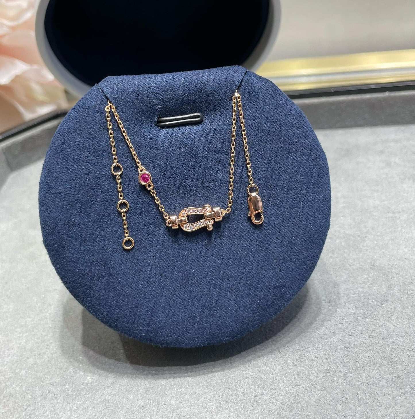 [Lucky Star]FORCE 10 DIAMOND CHAIN LINK PINK GOLD BRACELET