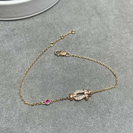 [Lucky Star]FORCE 10 DIAMOND CHAIN LINK PINK GOLD BRACELET