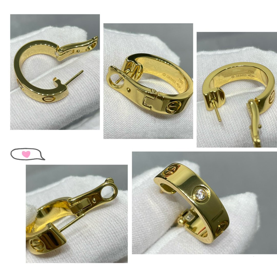 [Lucky Star]LOVE 5.5MM 1 DIAMOND EARRINGS