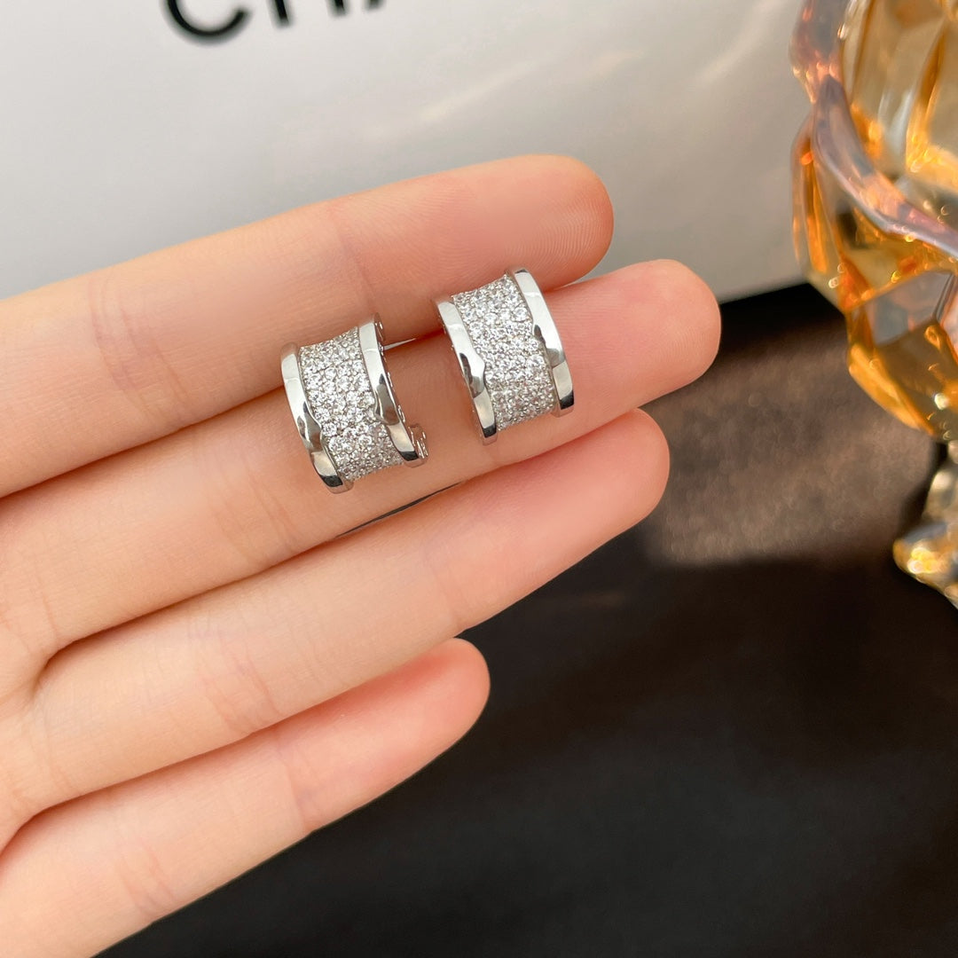 [Lucky Star]ZERO 1 DIAMOND PAVED EARRINGS