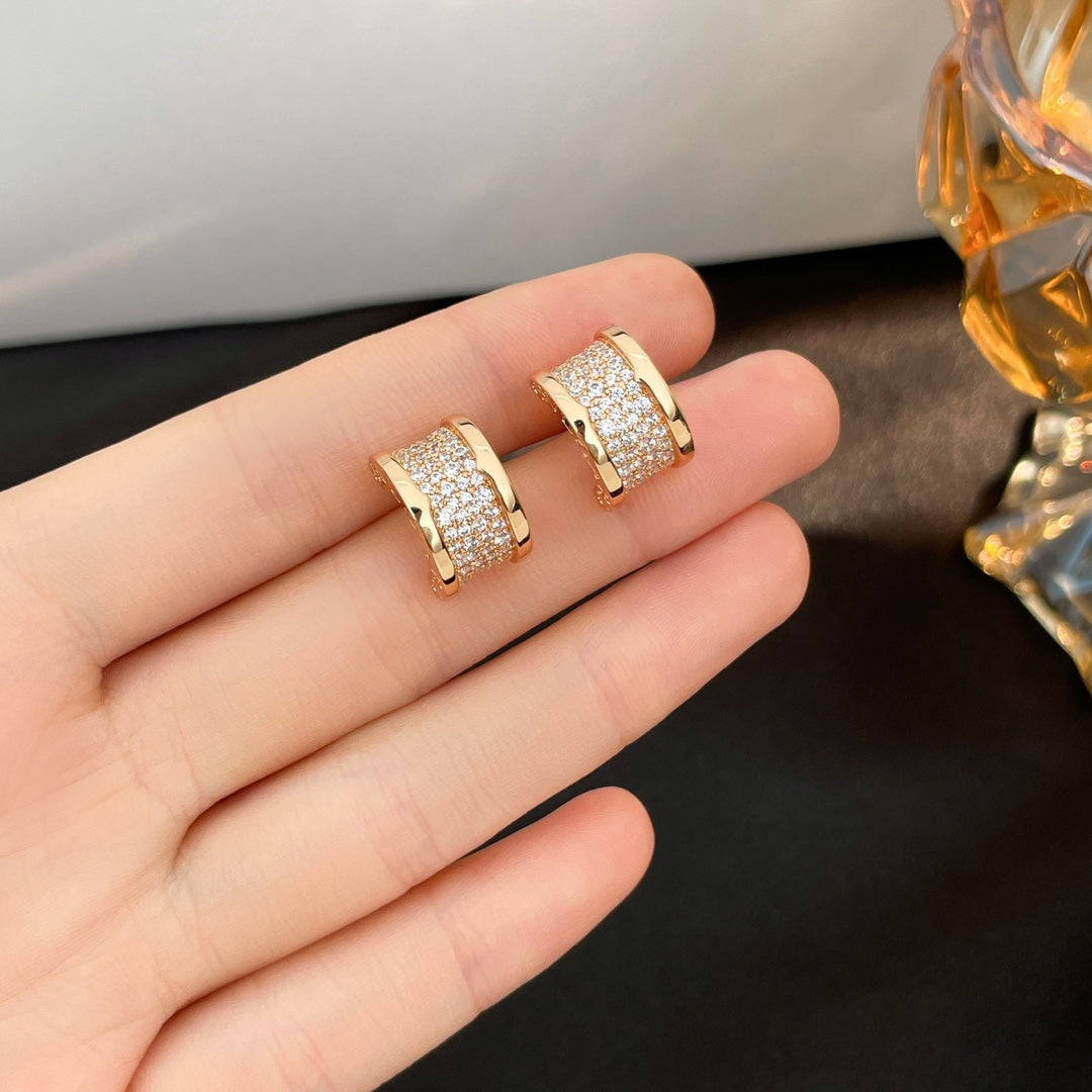 [Lucky Star]ZERO 1 DIAMOND PAVED EARRINGS