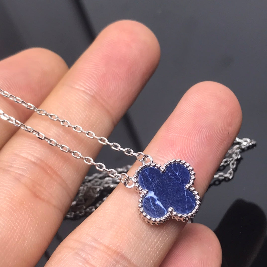[Lucky Star]CLOVER PIETERSITE SILVER LONG NECKLACE