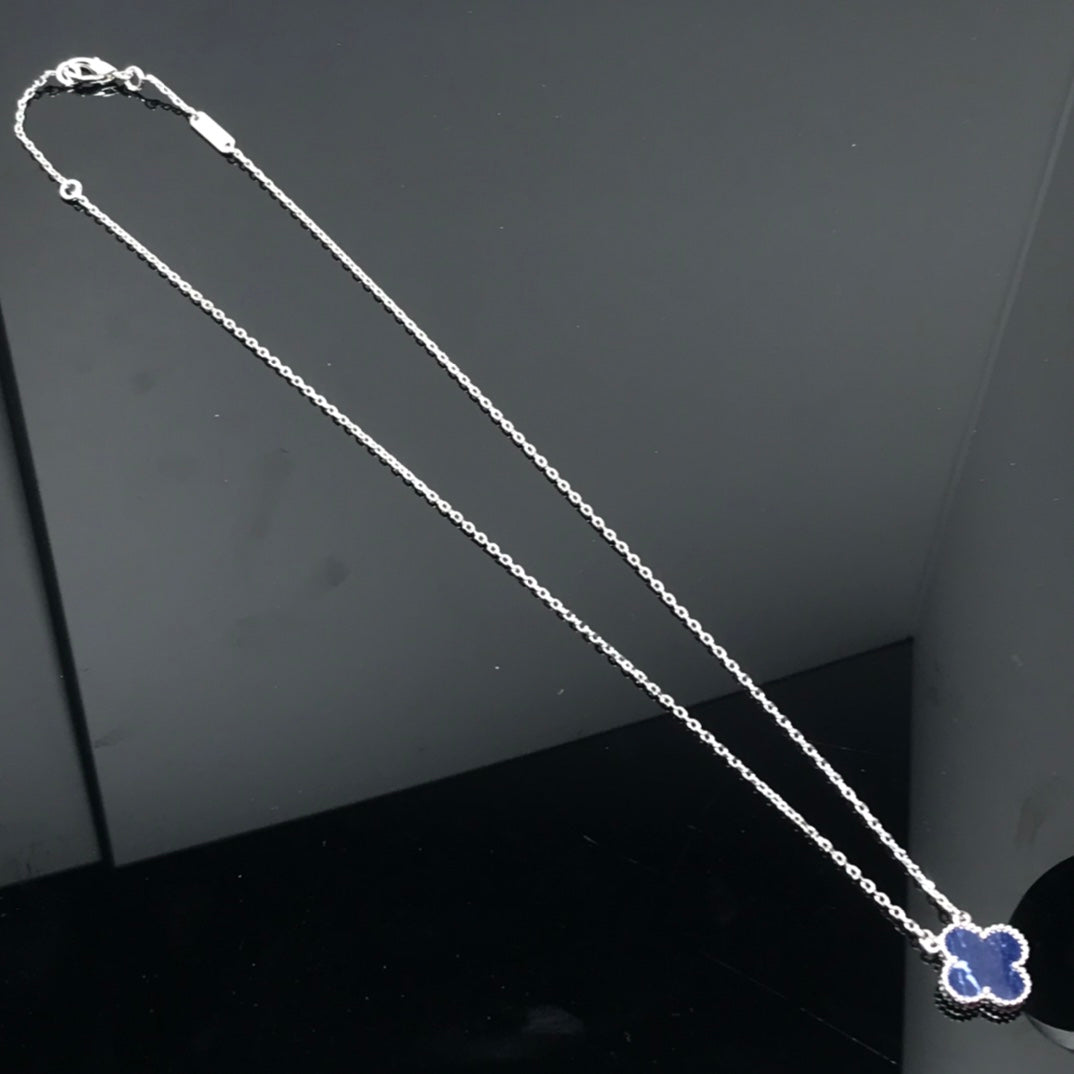 [Lucky Star]CLOVER PIETERSITE SILVER LONG NECKLACE