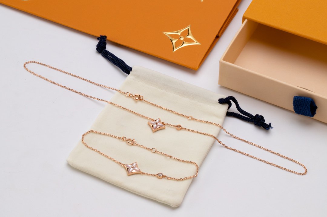 [Lucky Star]STAR PINK MOP 1 DIAMOND PINK GOLD NECKLACE