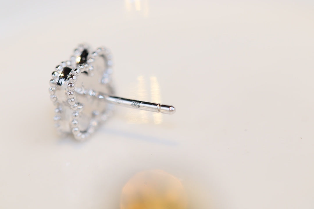 [Lucky Star]CLOVER MINI TURQUOISE SILVER STUD EARRINGS