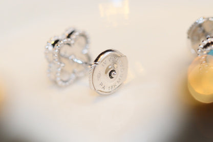 [Lucky Star]CLOVER MINI TURQUOISE SILVER STUD EARRINGS