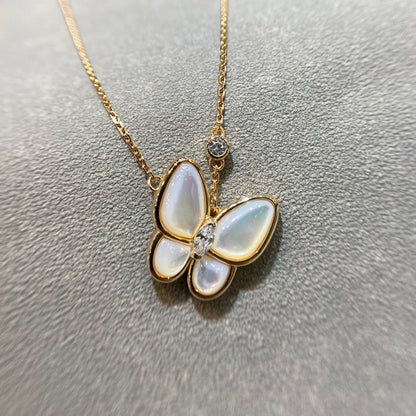 [Lucky Star]BUTTERFLY MOP DIAMOND NECKLACE