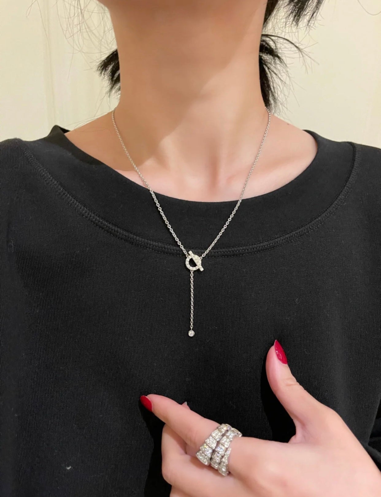 [Lucky Star]FINESSE SILVER DIAMOND NECKLACE