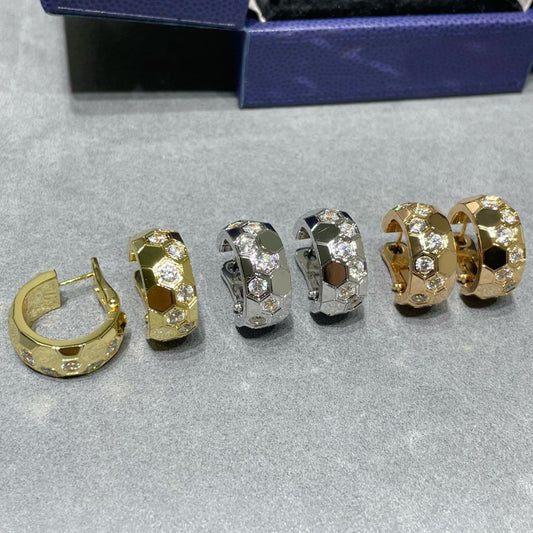 [Lucky Star]BEE LOVE DIAMOND HOOP EARRINGS
