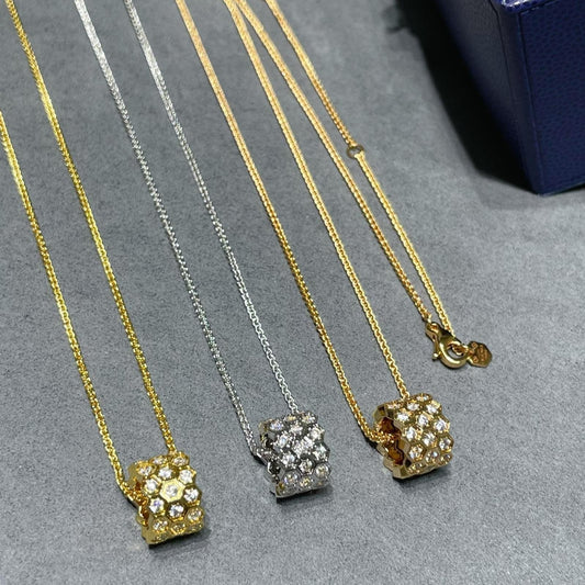 [Lucky Star]BEE LOVE DIAMOND PAVED 3 ROW NECKLACE