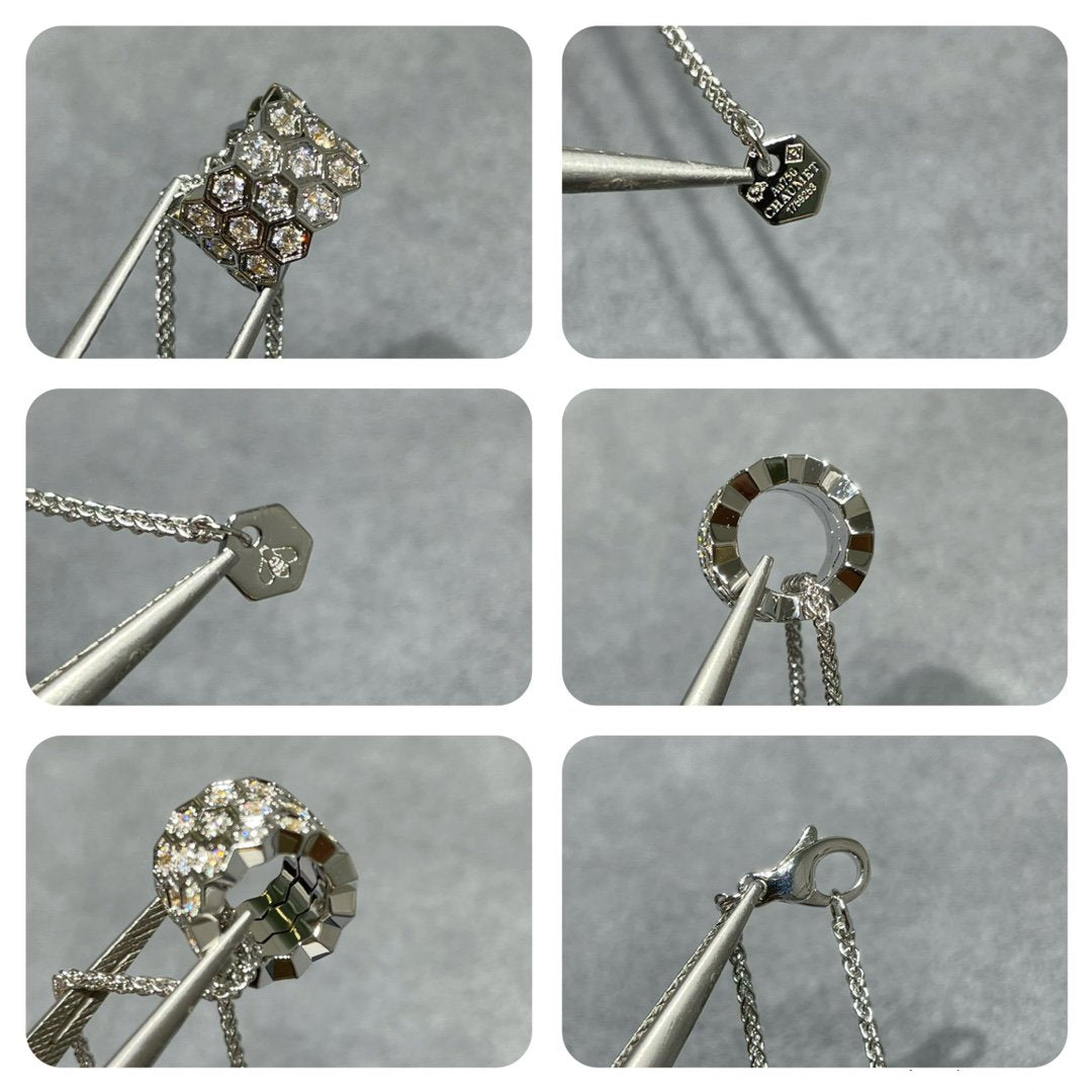 [Lucky Star]BEE LOVE DIAMOND PAVED 3 ROW NECKLACE