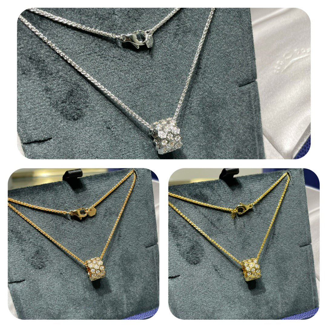 [Lucky Star]BEE LOVE DIAMOND PAVED 3 ROW NECKLACE
