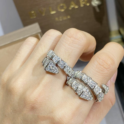 [Lucky Star]SERPENTI RING SILVER DIAMOND PAVED