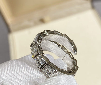 [Lucky Star]SERPENTI RING SILVER DIAMOND PAVED