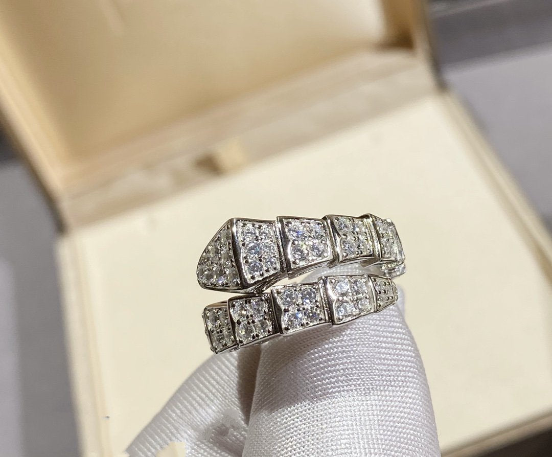[Lucky Star]SERPENTI RING SILVER DIAMOND PAVED