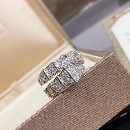 [Lucky Star]SERPENTI RING SILVER DIAMOND PAVED