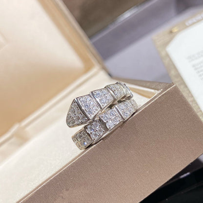 [Lucky Star]SERPENTI RING SILVER DIAMOND PAVED