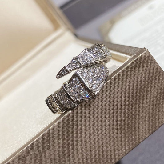 [Lucky Star]SERPENTI LARGE RING SILVER DIAMOND PAVED