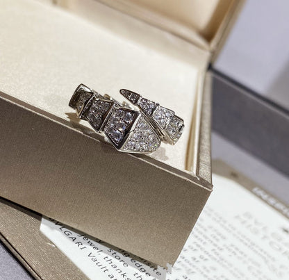 [Lucky Star]SERPENTI LARGE RING SILVER DIAMOND PAVED