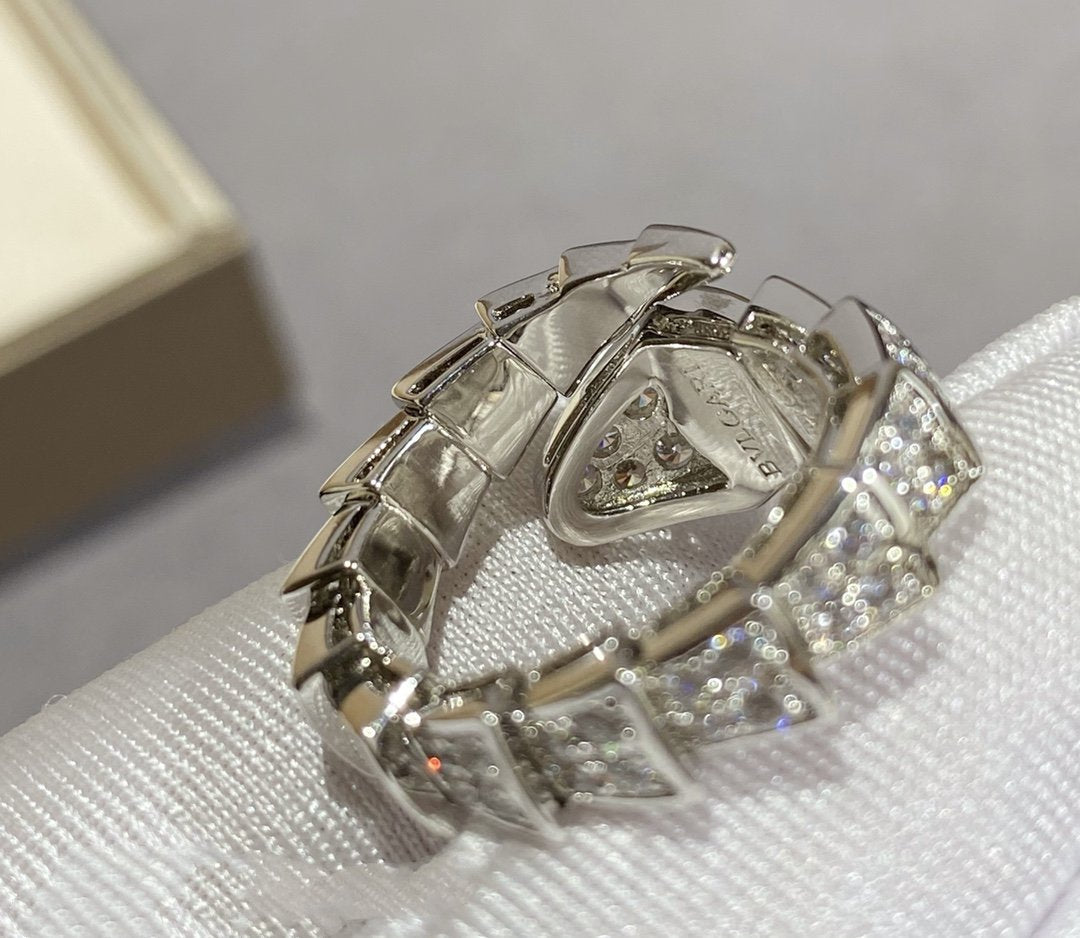 [Lucky Star]SERPENTI LARGE RING SILVER DIAMOND PAVED