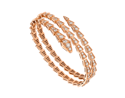 [Lucky Star]SERPENTI BRACELET PINK GOLD DIAMOND DOUBLE ROW