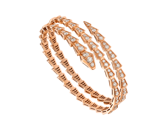 [Lucky Star]SERPENTI BRACELET PINK GOLD DIAMOND DOUBLE ROW
