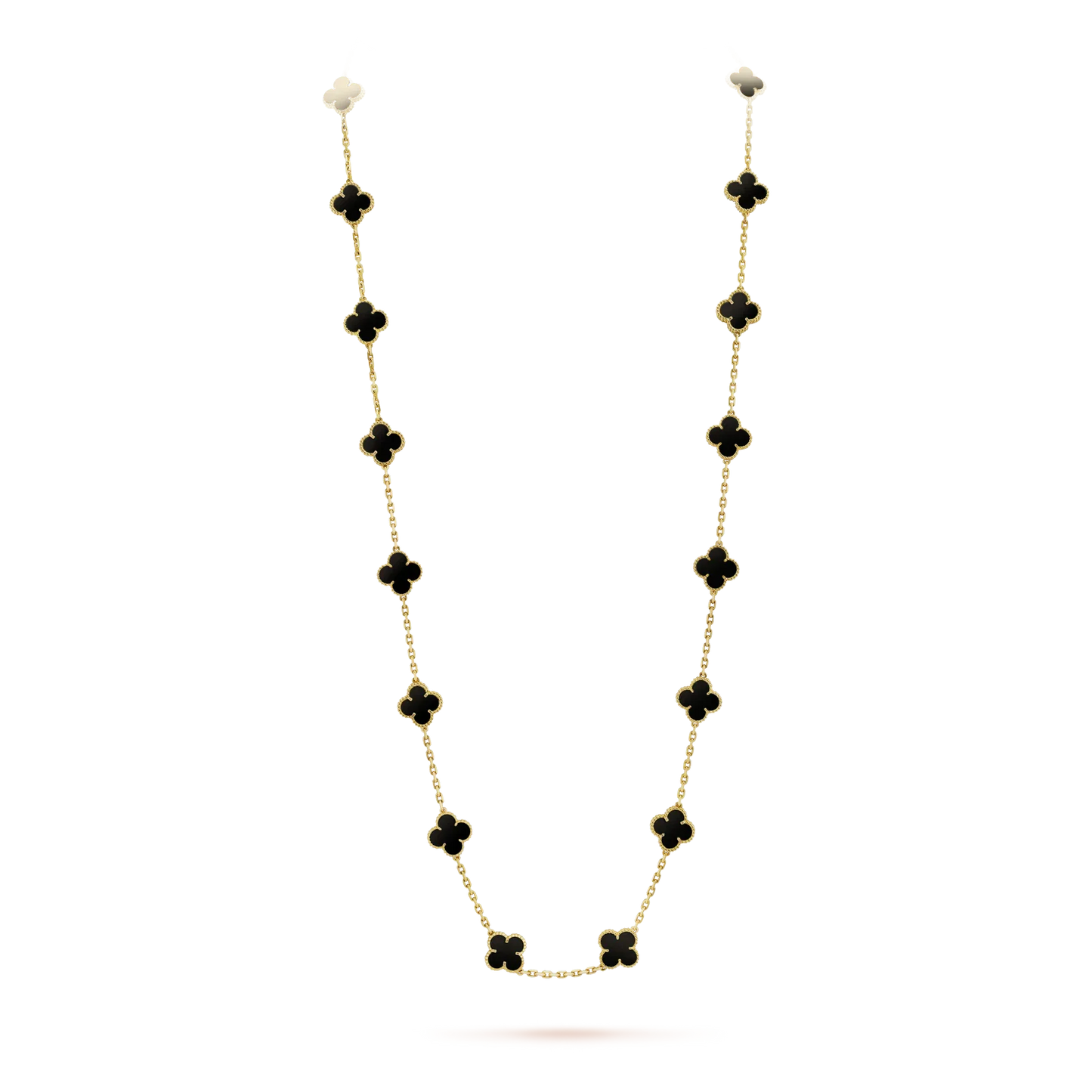 [Lucky Star]CLOVER 20 MOTIFS ONYX NECKLACE