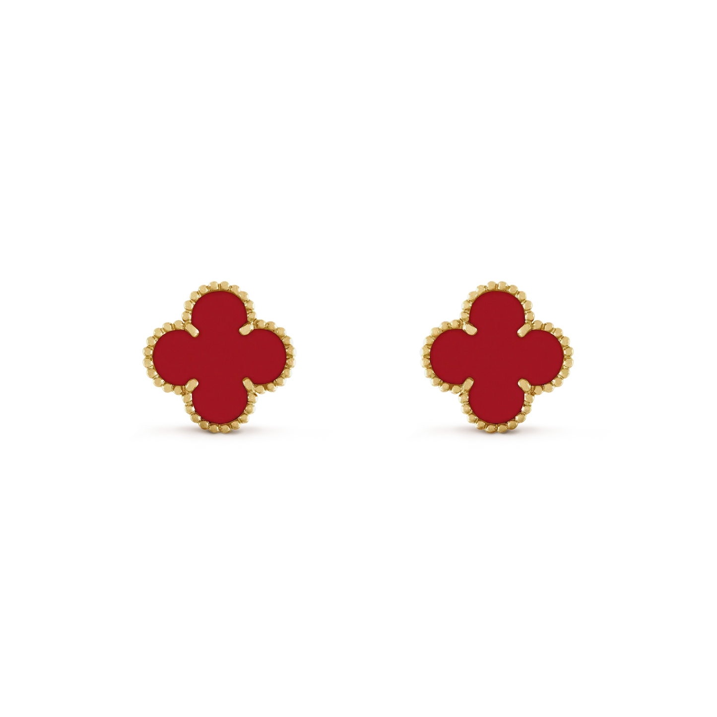 [Lucky Star]CLOVER MINI 9.5MM CARNELIAN EARRINGS