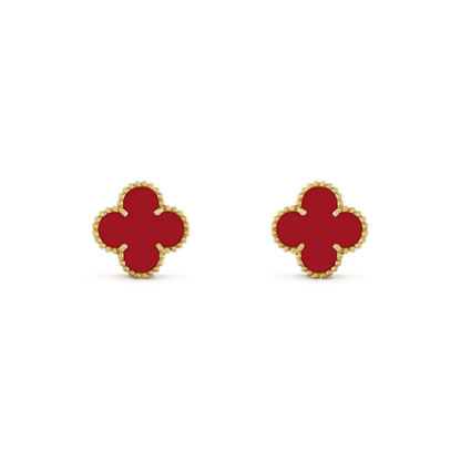 [Lucky Star]CLOVER MINI 9.5MM CARNELIAN EARRINGS