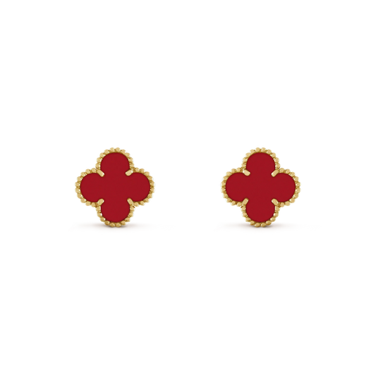 [Lucky Star]CLOVER MINI 9.5MM CARNELIAN EARRINGS