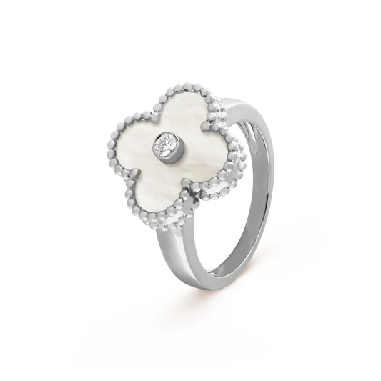 [Lucky Star]CLOVER SILVER MOP DIAMOND RING